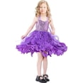 thumbnail image 4 of Tutu Sequin Layered Tulle Princess Dress for Little Girls Birthday Party Outfit, 4 of 5