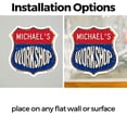 thumbnail image 3 of Michael's Workshop 12 inch X 12 inch Shield Shaped Heavy Duty 3.2 mil Vinyl Decal Weather Resistant, UV Protected To last, Gift for Dads and Uncles Classic Americana Crafted in the USA, 3 of 6