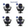 thumbnail image 4 of Geometric Office Chair Slipcover, Galaxy Themed Background with Geometrical Shapes Triangles and Lines Lace Pattern, Stretch Decorative Fabric Cover, Standard Size, Multicolor, by Ambesonne, 4 of 5