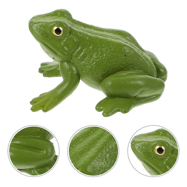 STRANDCHIC 2Pcs Decorative Frogs Models Green Plastic Frog Ornament Indoor Decor