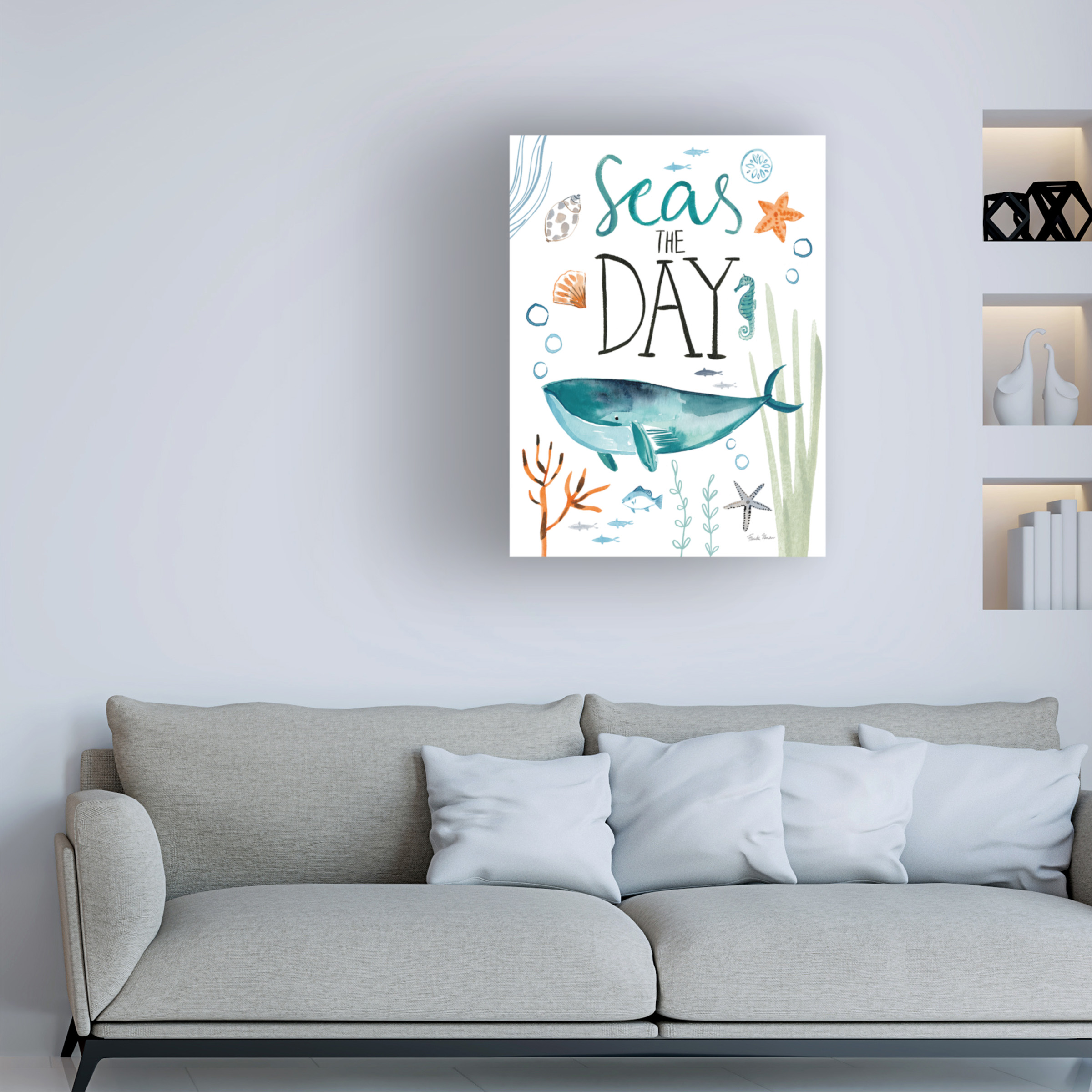 Trademark Fine Art 'Whale Tale II' Canvas Art by Farida Zaman