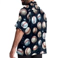 thumbnail image 3 of Baseball Men's Short Sleeve Casual Printed Button Down Beach Shirt - Summer Unisex Top, 3 of 6