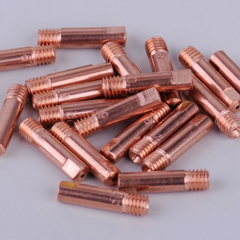 20Pc Red Copper Contact Tip for 15AK MIG/MAG Welding Torch Consumables 0.8/1.0mm 
