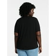 thumbnail image 3 of Terra & Sky Women's Plus Size Crewneck Tee with Short Sleeves, Sizes 0X-5X, 3 of 5