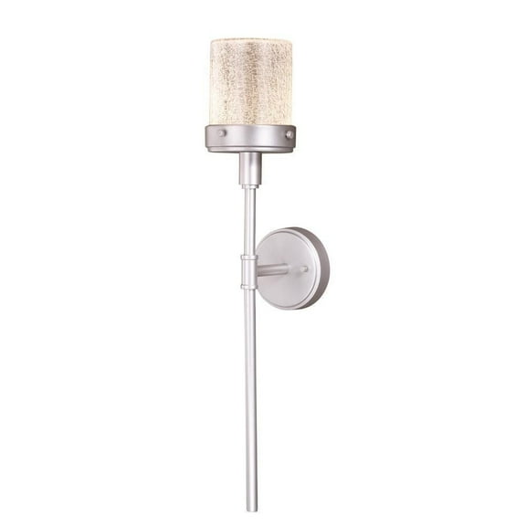 Vaxcel Levanto 1 Light LED Nickel Cylinder Outdoor Wall Lantern Clear Glass