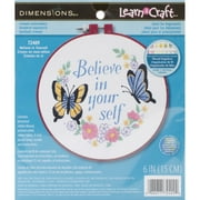 Dimensions Learn-A-Craft 8.09" x 7.24" Belive in yourself Embroidery Kit, 5 Pieces