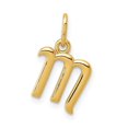thumbnail image 1 of Diamond2Deal 14K Yellow Gold Letter M Initial Charm Pendant for Women, 1 of 6