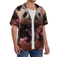 thumbnail image 2 of Susaid Cute Cloud Panda Print Men's Polo Shirts Button Down Short Sleeve Casual Summer Beach Vintage Shirts for Men-4X-Large, 2 of 5