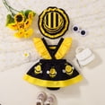 thumbnail image 5 of Ymyiu Baby Outfit Baby Girl Romper Infant Baby Clothes with Hat Summer One-Piece Toddler Girls Jumpsuit Overall Pants Set 3 6 Months (Yellow,3-6 Months), 5 of 6