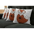 thumbnail image 5 of Ambesonne Fox Throw Pillow Cover 4 Pack, Cartoon Spiral Patterns, 16", Dark Orange Black White, 5 of 5
