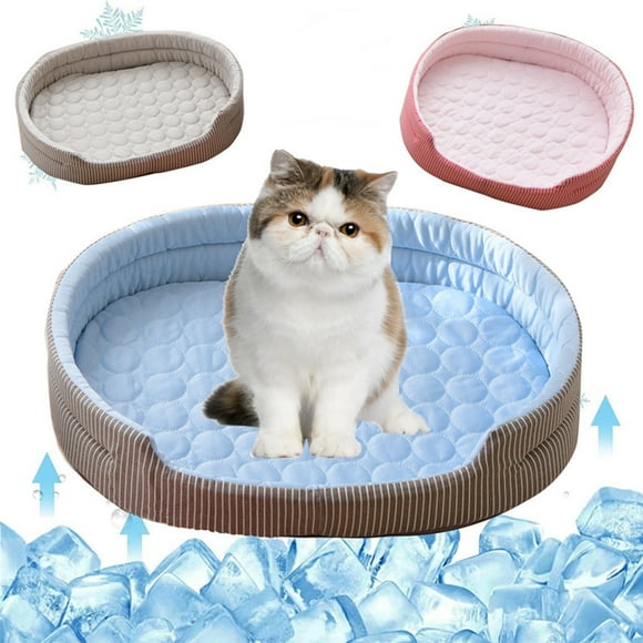 Xihbxyly Colchón para Cama de Mascotas, Suave y Refrescante, Cojín Antideslizante Extraíble, Cómodo Colchón para Perros y Gatitos, Tejido Transpirable, Lavable a Máquina, 50 X 38 Cm