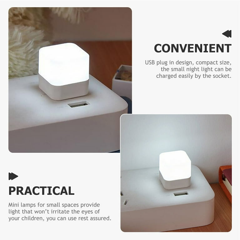 6 Pcs Square Small Night Lamp Mini Lamps Portable Light
