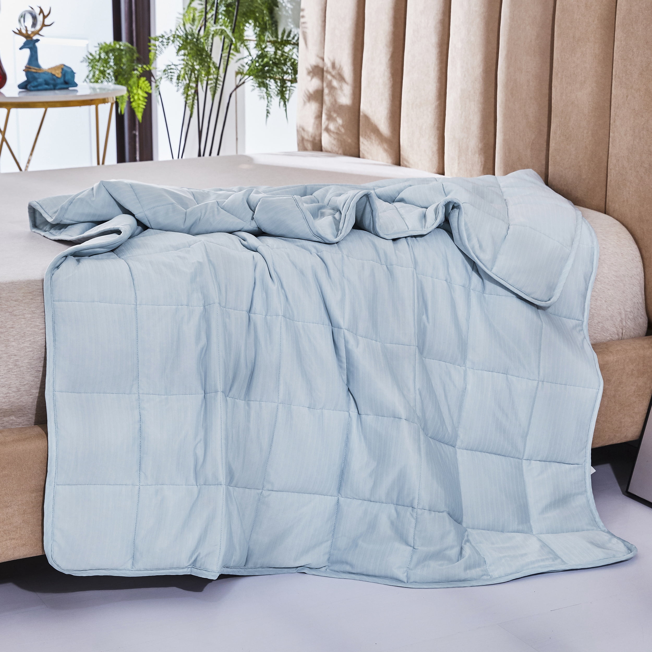 Dream Theory 15 lb Cooling Weighed Blanket 48"x72", Light Blue, Adult