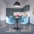 thumbnail image 2 of Cresco Dining Chair in Acrylic with Chrome Eiffel Base and Curved Back Design Lightweight Easy Assembly for Modern Home, Kitchen, Cafes in Transparent Blue, 2 of 7