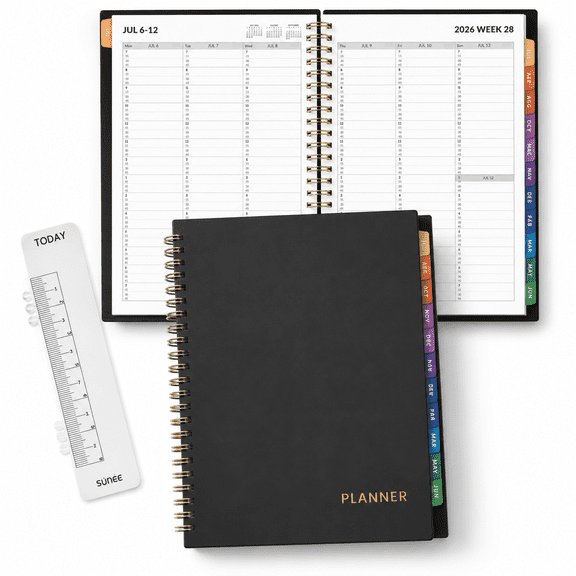 2026-2027 Appointment Book, July 2026-June 2027 Weekly and Monthly Planner with 15-Minute Time Slots, Tabs and Notes, Spiral Bound, 6.4" x 8.3", Black