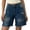 Z002_Dark Blue, variant on Women's Denim Shorts Mid Rise Summer Hot Raw Hem Casual Jean Shorts