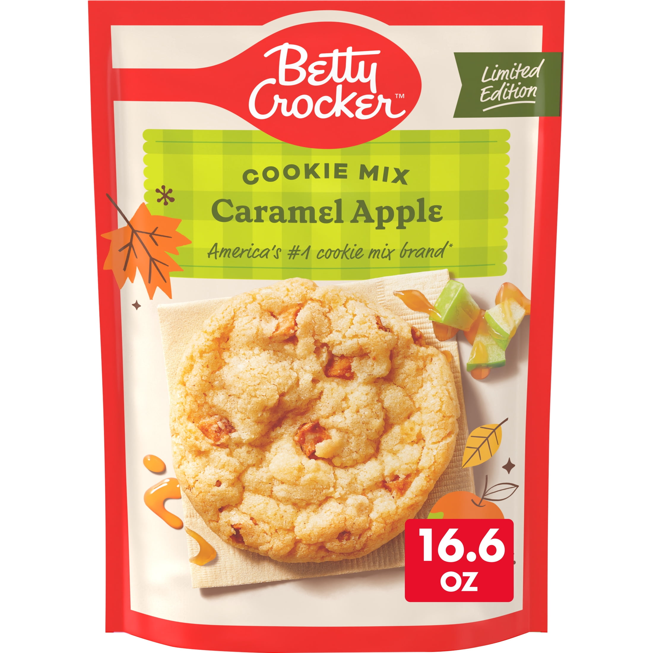 (2 pack) Betty Crocker Limited Edition Caramel Apple Cookies, Cookie Mix, 16.6 oz