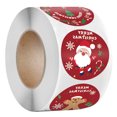 thumbnail image 1 of Rollo de pegatinas navideñas, 500 piezas, etiquetas circulares navideñas, etiquetas decorativas para sobres, tarjetas, cajas de regalo, 1 of 5