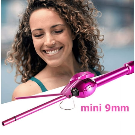 9mm Hair Curling Iron Wand Unisex Hair Curler Ceramic Tourmaline Chopstick Styler Fast Curl with LCD Display Styling Tool