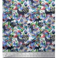 thumbnail image 1 of Soimoi Rayon Crepe Fabric Dot,Camouflage Texture & Wolf Animal Fabric Prints By Yard 46 Inch Wide, 1 of 1