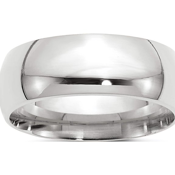 10K White Gold 10Kw 8mm Standard Comfort Fit Band Size 4 Made In United States 1wcf080-4