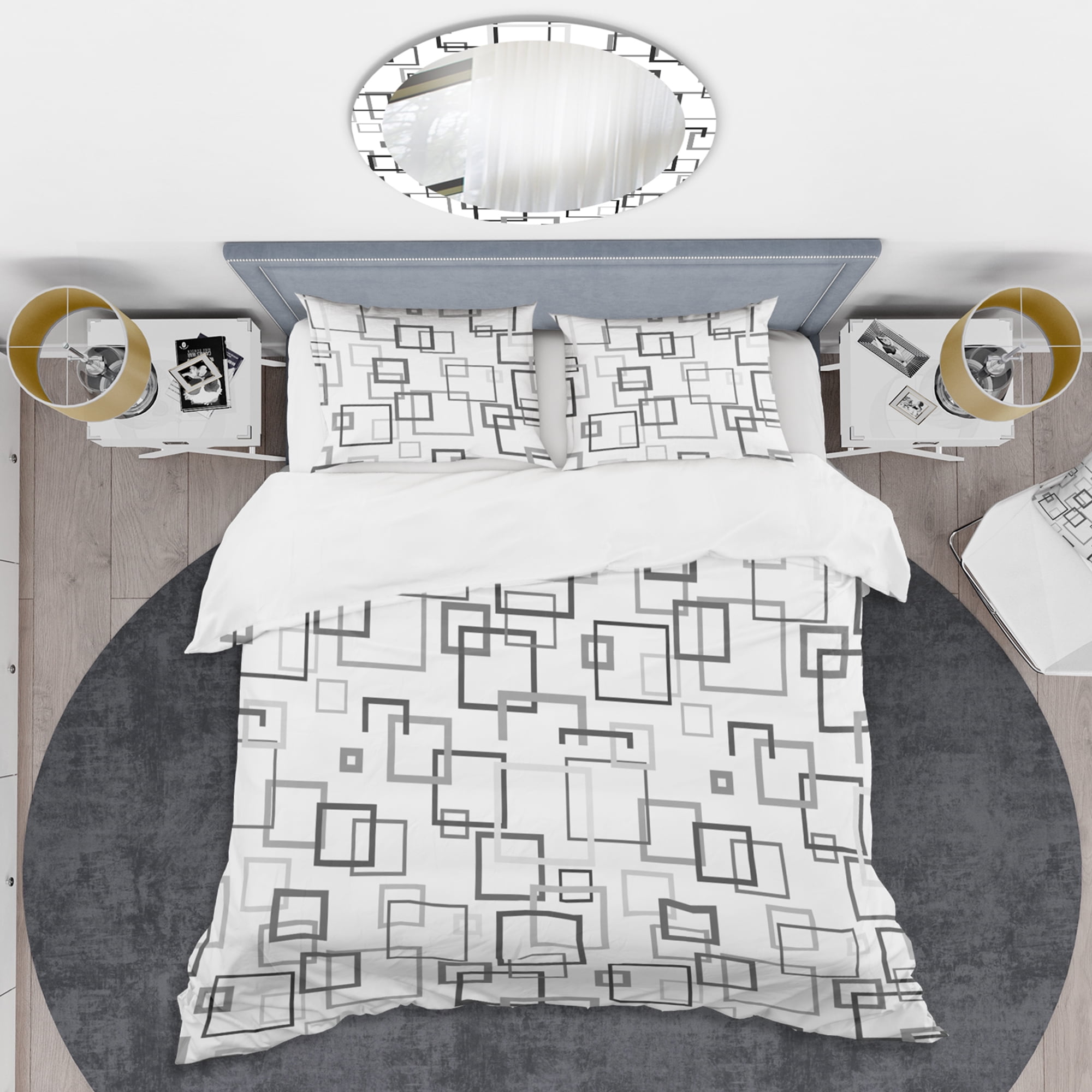 Designart 'Abstract Retro Design II' Mid-Century Modern Duvet Cover Set