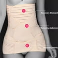thumbnail image 6 of 3 in 1 Postpartum Belly Wrap for Women - Abdominal Support Girdle, C-Section Recovery & Post Pregnancy Belly Band with Breathable Compression, Skin Color,XL, 6 of 13