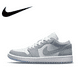 thumbnail image 2 of Nike Air Jordan 1 Low New Listing Zapatillas de baloncesto retro de caña baja Cómodas antideslizantes para hombres y mujeres Gris y blanco, 2 of 5