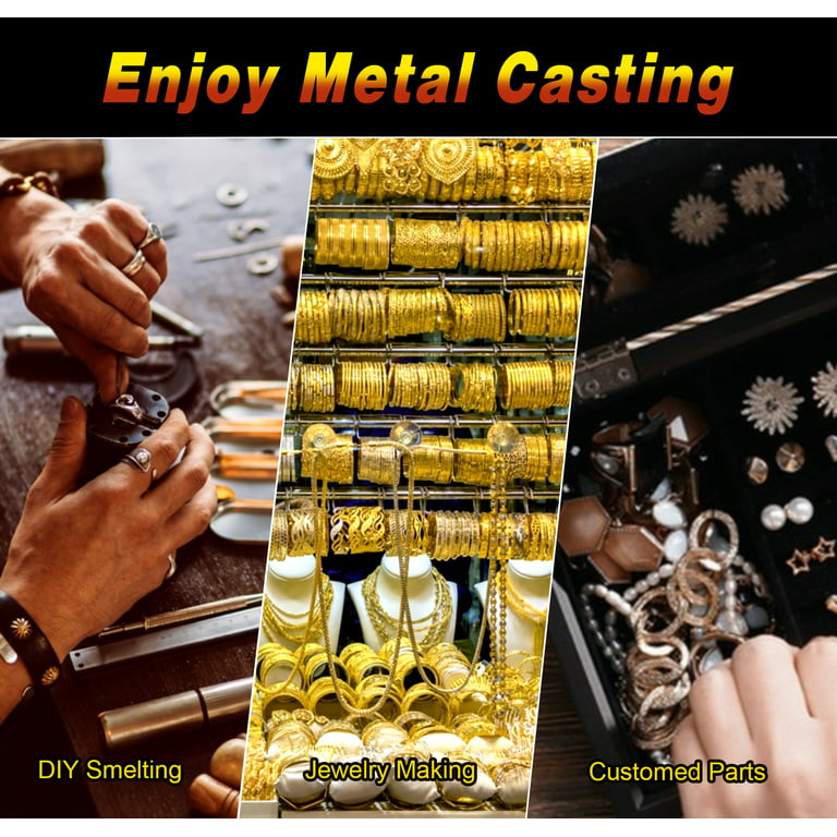 Irfora 5PCS Ingot Mold Casting Tool Smelting Gold Silver Furnace Kit Scrap  Jewelry Metal Gold Melting Refining Forge Set 
