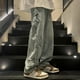 thumbnail image 1 of Y2K-pantalones vaqueros Vintage para mujer, ropa de calle, pantalones rectos estéticos de estrella de gran tamaño, pantalones vaqueros Grunge de pierna ancha, ropa para hombre, pantalones coreanos, 1 of 5