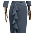 thumbnail image 6 of Miusol Women's Retro 3/4 Sleeve Ruched Elegant Business Pencil Sheath Dress, 6 of 6