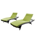 thumbnail image 2 of Anthony Outdoor Wicker Adjustable Chaise Lounge with Cushion, Set of 2, Multibrown and Bright Green, 2 of 2