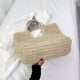 thumbnail image 4 of Bolsos de axila para mujer, bolso informal de paja para axilas, bolso de playa sólido tejido de gran capacidad, 4 of 9
