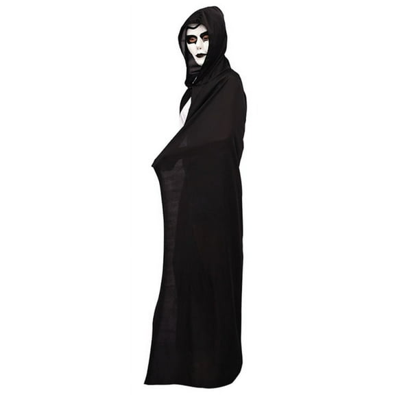 Unisex Black Halloween Costume Cape Hooded Cosplay Cloak for Men and Women