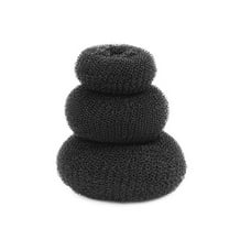 OUNONA Hair Bun Shapers for Thick Hair Black 3pcs