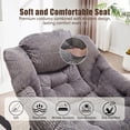 thumbnail image 3 of OMNIBERG Lazy Chair with Folding Ottoman, Oversized Comfy Lounge Chair with Armrests and Side Pocket for Reading, Relaxing, and Napping, Perfect for Living Room, Bedroom or Office, Gray, 3 of 9
