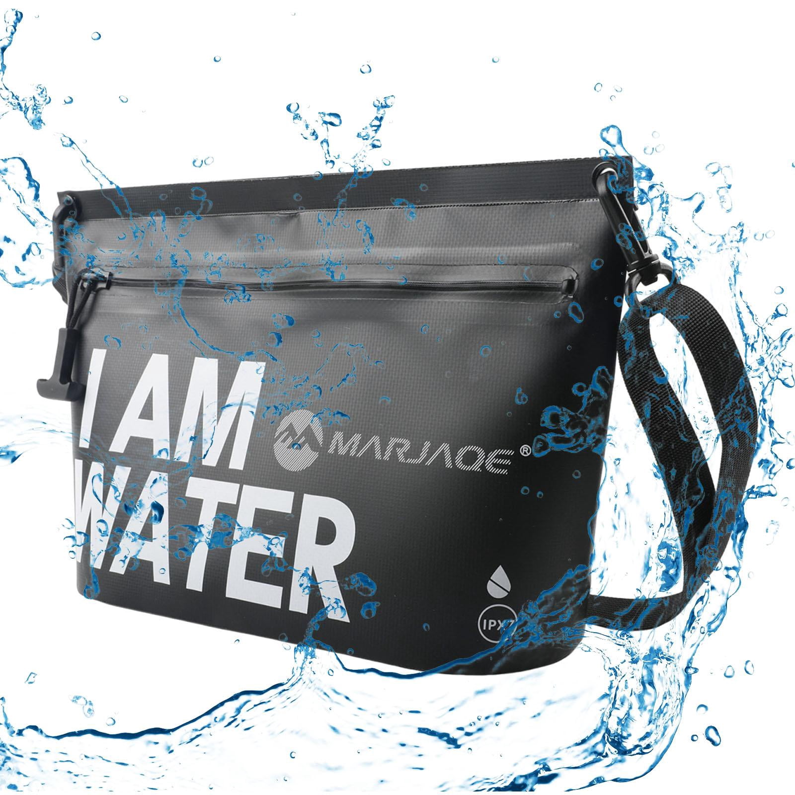 QccHieUs Waterproof Dry Bag Handbag Handle Bag with Adjustable Waist Strap Tote Pouch for Black