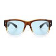 thumbnail image 3 of Retro Gentlemanly Vintage Style Horn Rim Hipster Plastic Sunglasses Brown Clear - Blue, 3 of 7