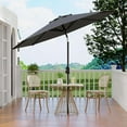 thumbnail image 2 of Petyee 10FT Patio Umbrella,Outdoor Market Table Umbrella with Crank Lift & Push Button Tilt,8 Ribs,Gray, 2 of 7
