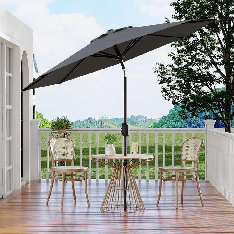 cheap patio table umbrella Patio Umbrella Wooden 13ft 8-Rib with Weighted Base