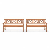 Palma 2-Piece Solid Wood 100% FSC Patio Bench Set