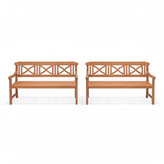 Palma 2-Piece Solid Wood 100% FSC Patio Bench Set