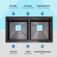 thumbnail image 7 of Strictly Sinks 32 Inch Undermount Workstation Black Kitchen Sink– 16 Gauge Double Bowl Kitchen Sink with Bottom Grid, Wooden Cutting Board, Colander, 1 Disposal Adapter & 1 Strainer Drain, 7 of 7