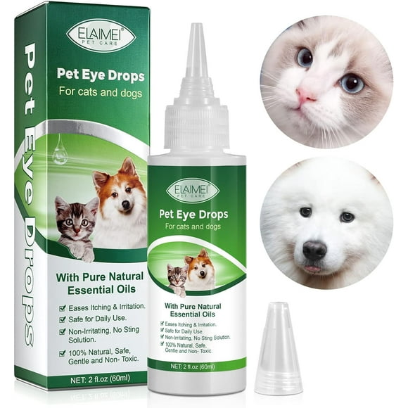 Eye Drops for Dogs and Cats, Gentle Formula Dog Eye Drops, Flush & Soothe Eye Irritations Supports Eyes Infection Relief Eye Cleaner, - Pet Eye Gentle Care Supplement Cats Drops for Eyes