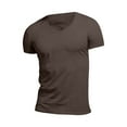 thumbnail image 3 of Icvfdpl Mens Shirts V Neck Short Sleeve Casual Stylish Beach Vacation Summer Hippie Tops Coffee Breathable Mens Undershirts T Shirt Xl, 3 of 5