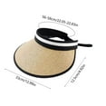thumbnail image 3 of JingChun Sun Hats for Women Wide Brim Roll-Up Beach Ponytail Hat Packable Foldable Travel Straw Visor, 3 of 6