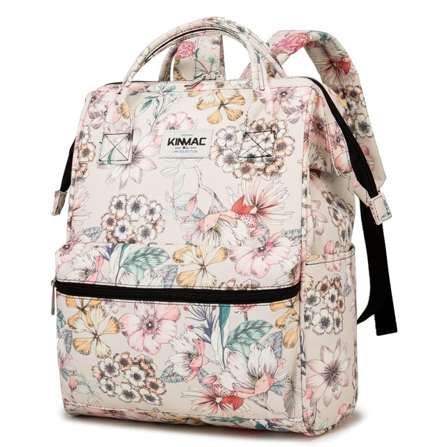 Mochila Kinmac para portátil, estilo abierto, 15,6 pulgadas, estampado floral