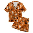 thumbnail image 4 of YDFCWXW Halloween Pajamas for Women Cute Fall Sets Spooky Pumpkin Shirt and Soft Silk Shorts 2 Piece Loungewear Sets 2025 Orange, M, 4 of 7