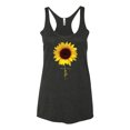 thumbnail image 2 of Sunflower Christian Faith Cross Inspirational/Christian Tri-Blend Racerback Tank Top, Vintage Black, Medium, 2 of 3