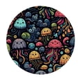 thumbnail image 2 of PIKWEEK  Colorful Skull Heart Round Fitted Tablecloth Elastic Edge Waterproof Oil-Proof Table Cover Stain-Resistant Table Cloth Fits Round Tables, 2 of 7